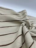 Viscose Linen Fabric in Taupe Stripe - 57" wide, sold by the yard