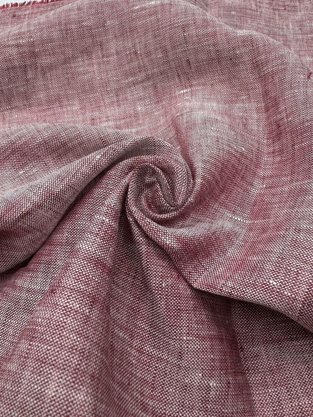 100% Linen Fabric in Cherry Melange - 57" wide, sold by the yard