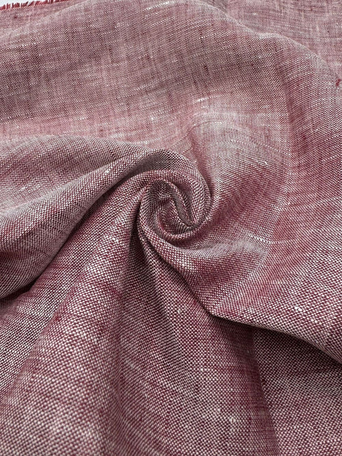 100% Linen Fabric in Cherry Melange - 57" wide, sold by the yard