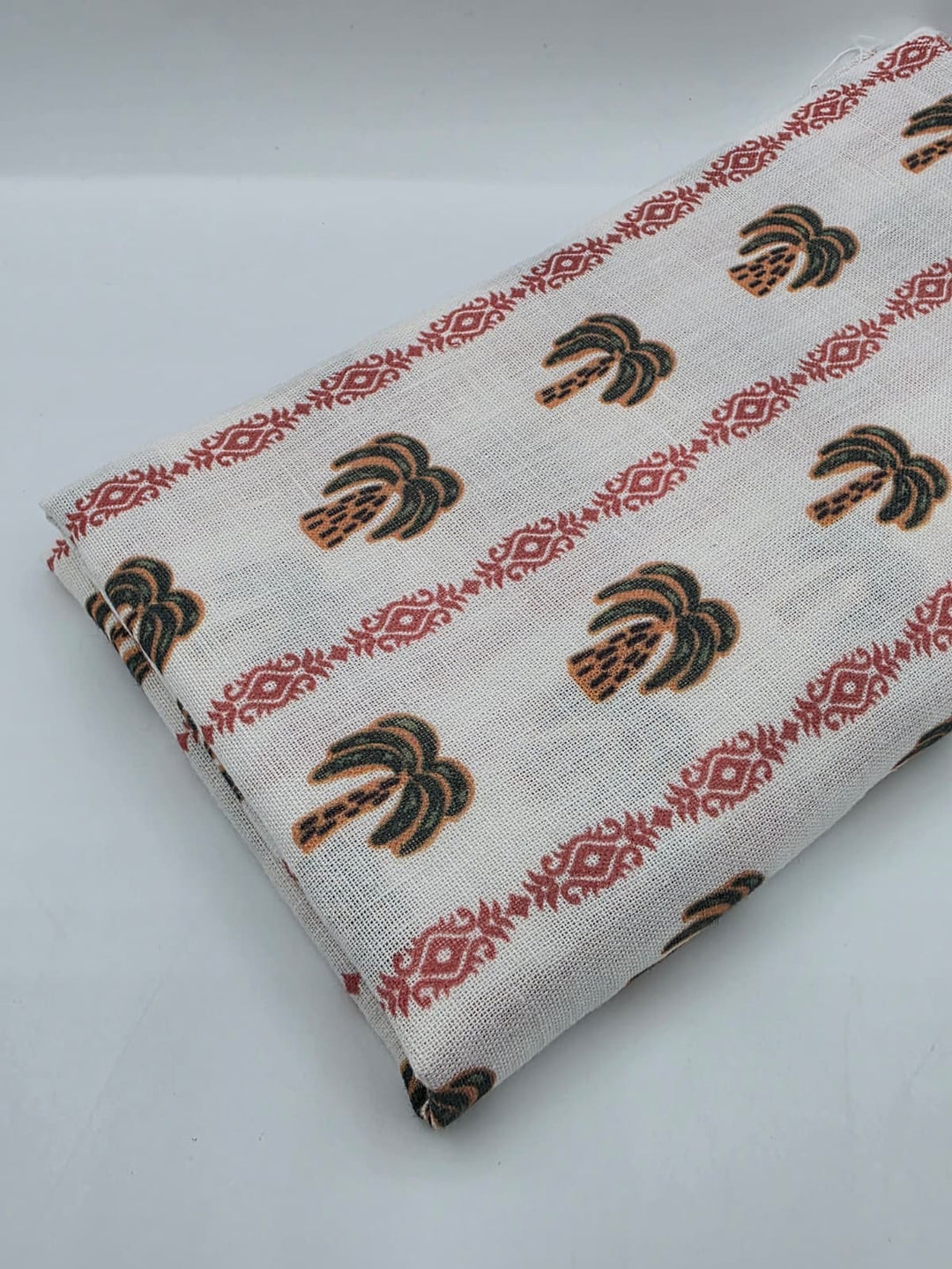 Printed Cotton Linen Fabric in Anatolian Tulip - 57" wide, sold by the yard