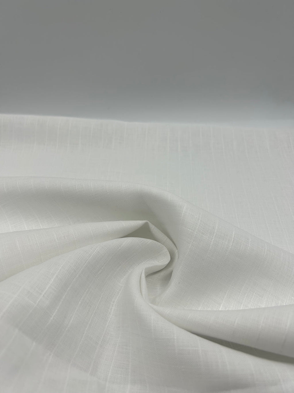 100% Linen Fabric in White Stripe - 57" wide, sold by the yard