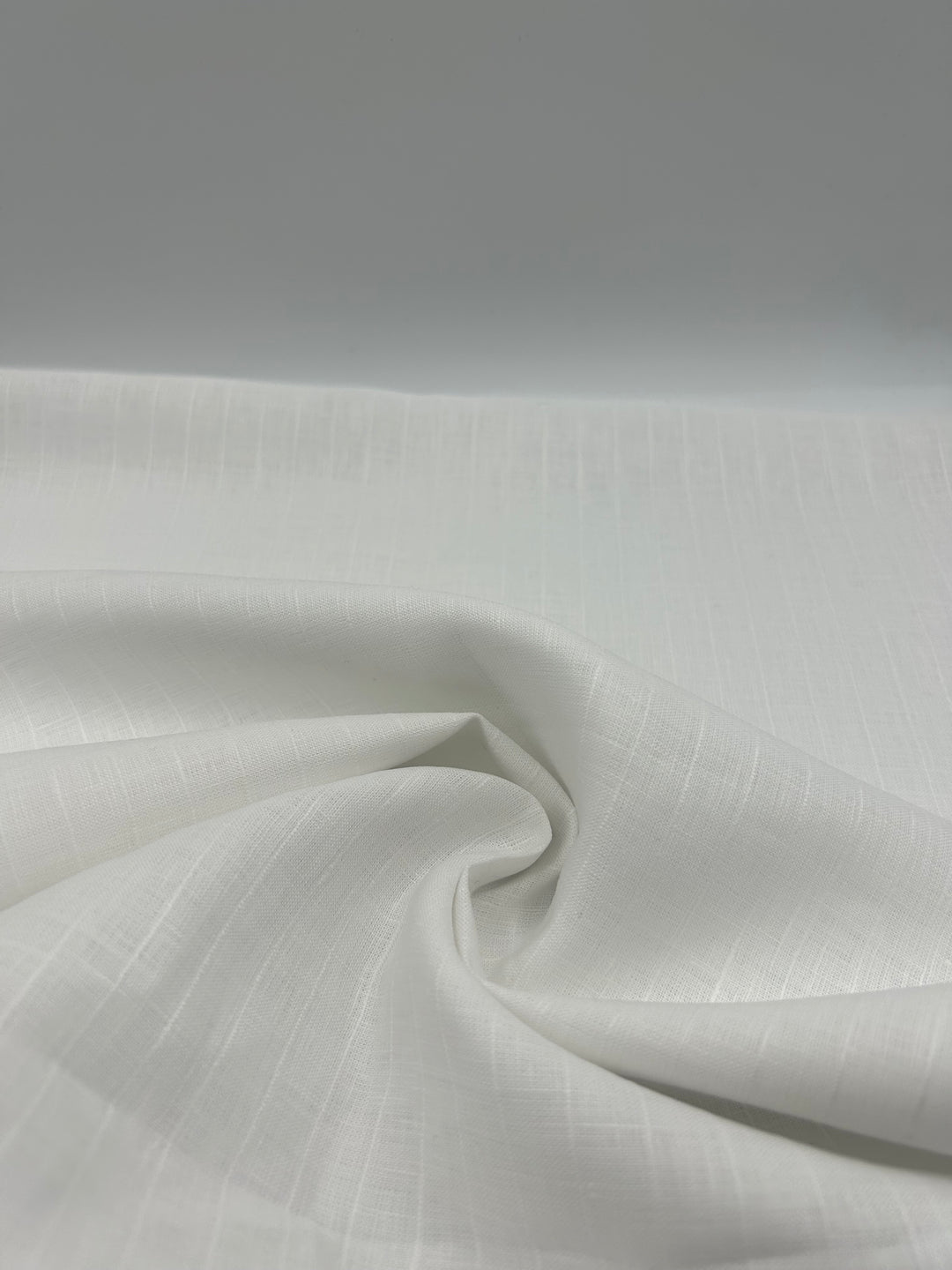 100% Linen Fabric in White Stripe - 57" wide, sold by the yard