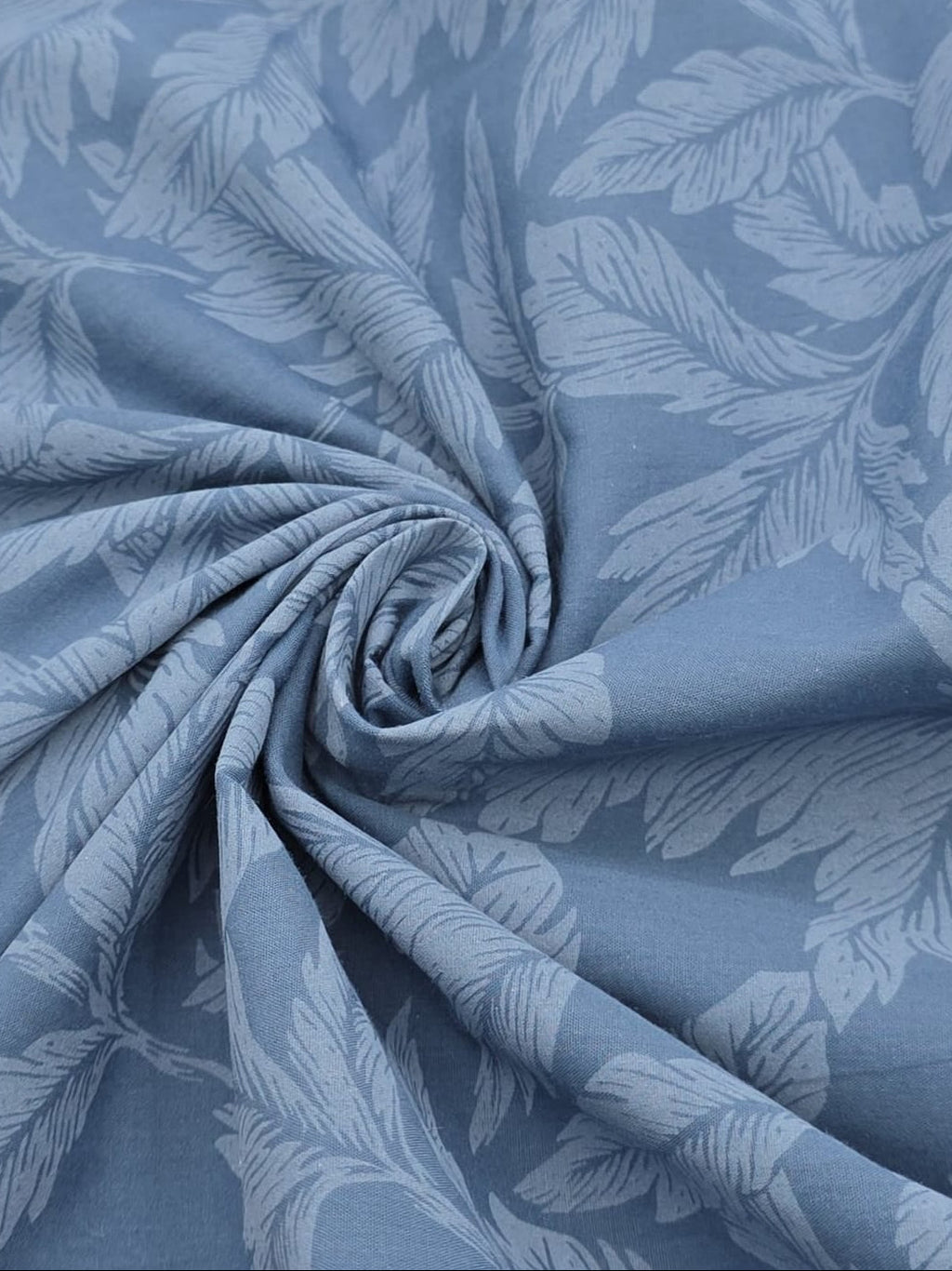 Cotton Voile Fabric in Cornflower Fern - 59" wide, sold by the yard