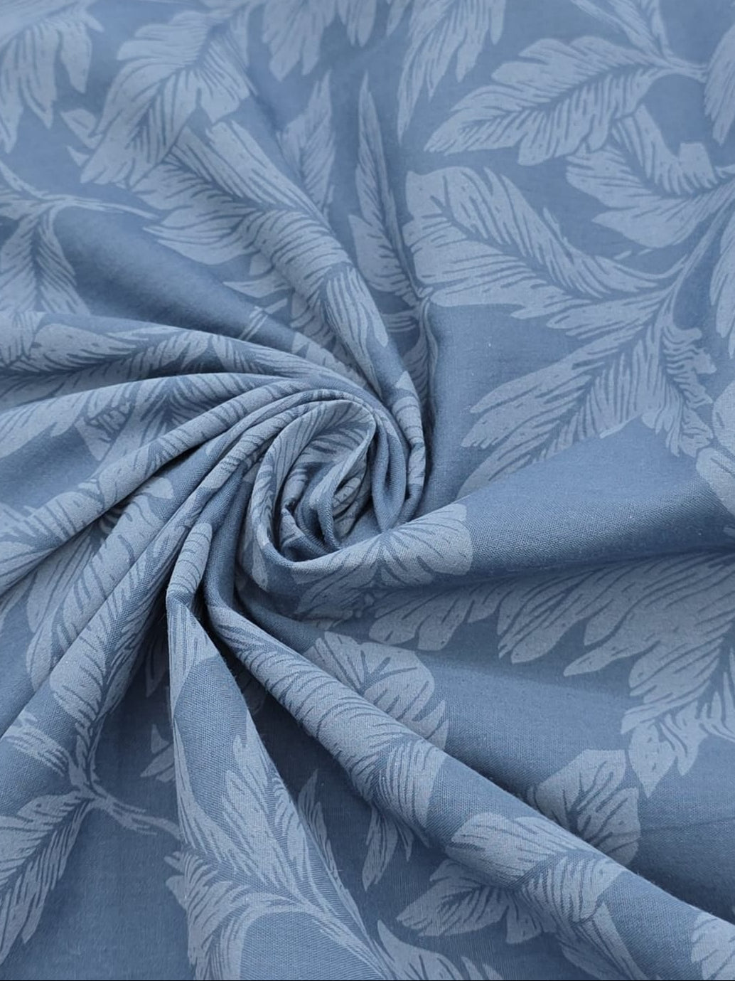 Cotton Voile Fabric in Cornflower Fern - 59" wide, sold by the yard
