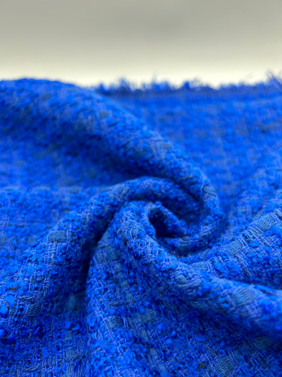 Bouclé Tweed Fabric in Saxe Blue - 59" wide, sold by the yard
