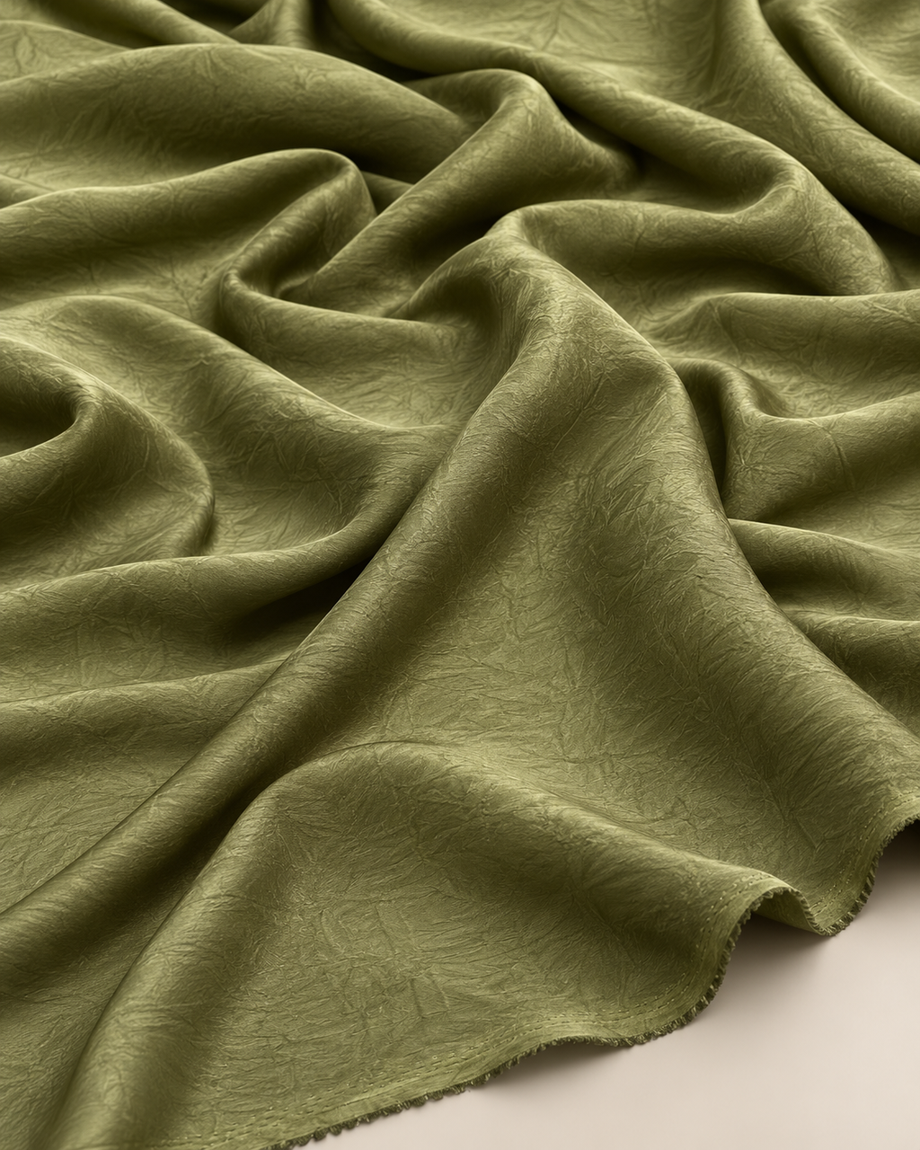 Crush Silk Satin - 59 Inches - Olive Green