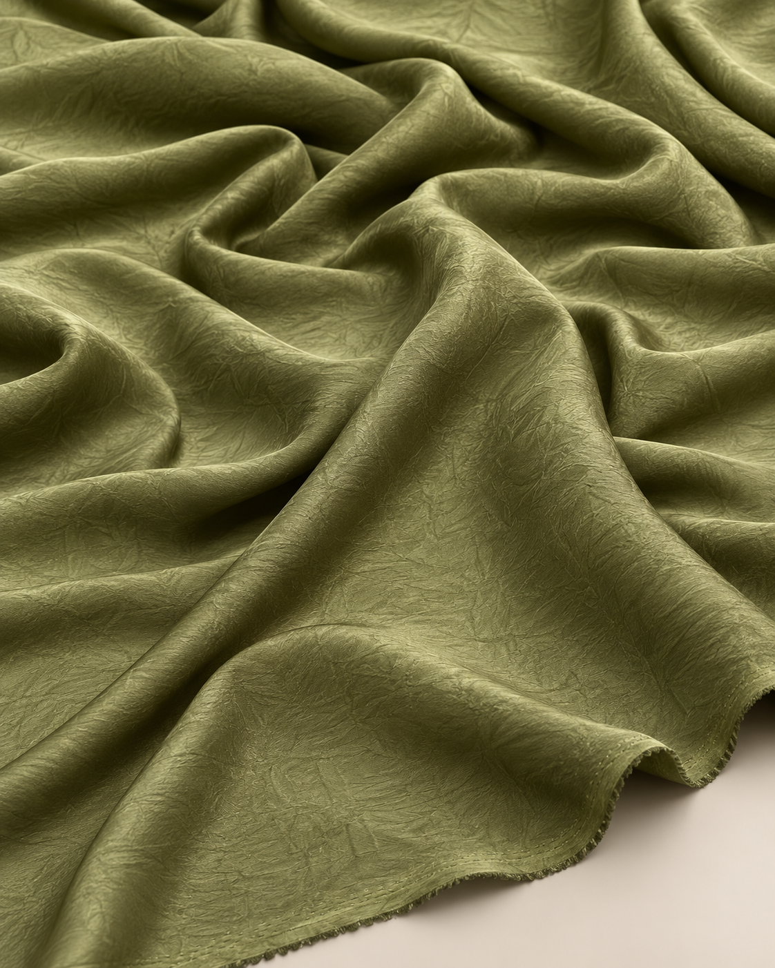 Crush Silk Satin - 59 Inches - Olive Green