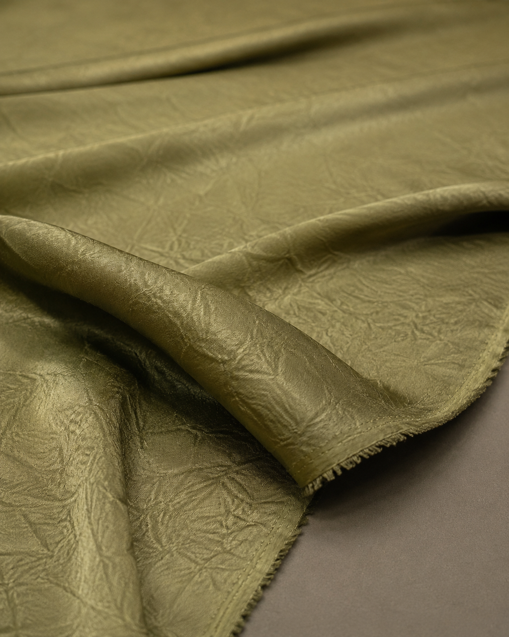 Crush Silk Satin - 59 Inches - Olive Green