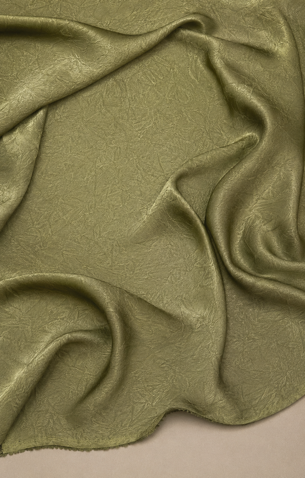 Crush Silk Satin - 59 Inches - Olive Green