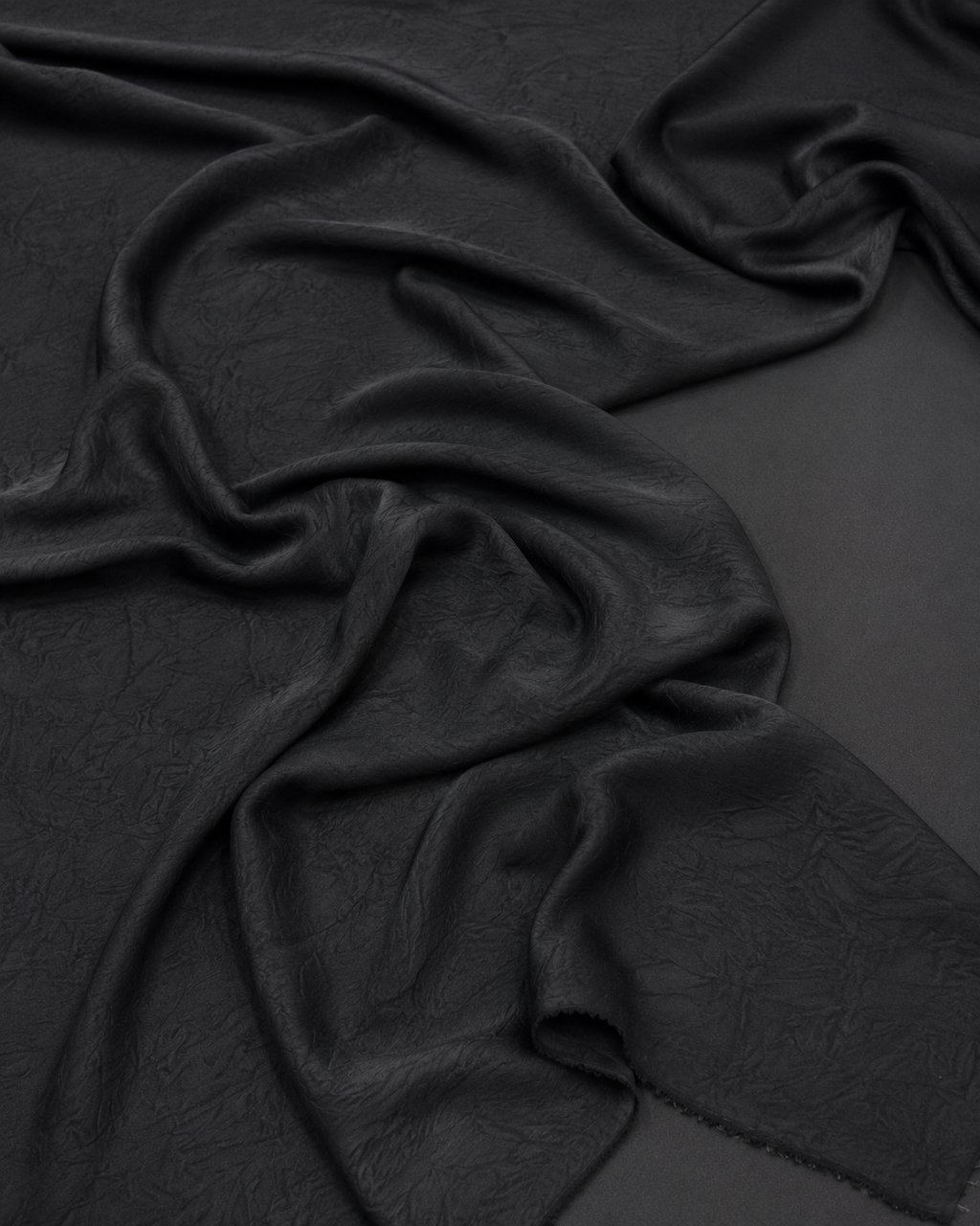 Crush Silk Satin - 59 Inches - Black