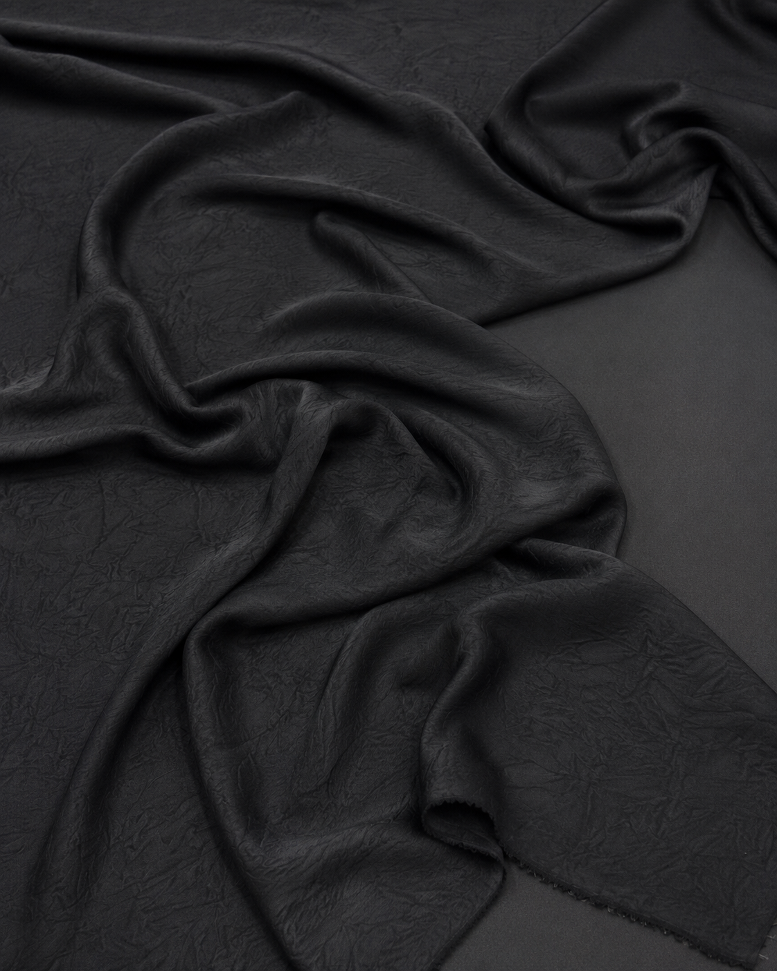 Crush Silk Satin - 59 Inches - Black