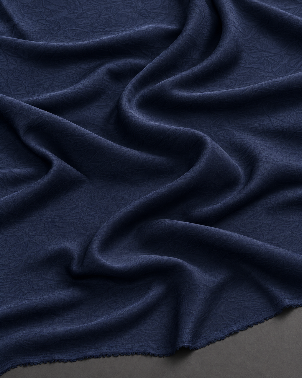 Crush Silk Satin - 59 Inches - Navy Blue