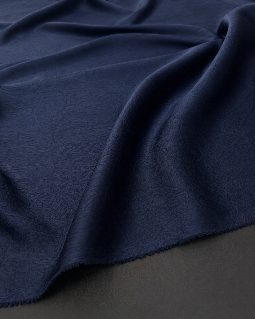 Crush Silk Satin - 59 Inches - Navy Blue