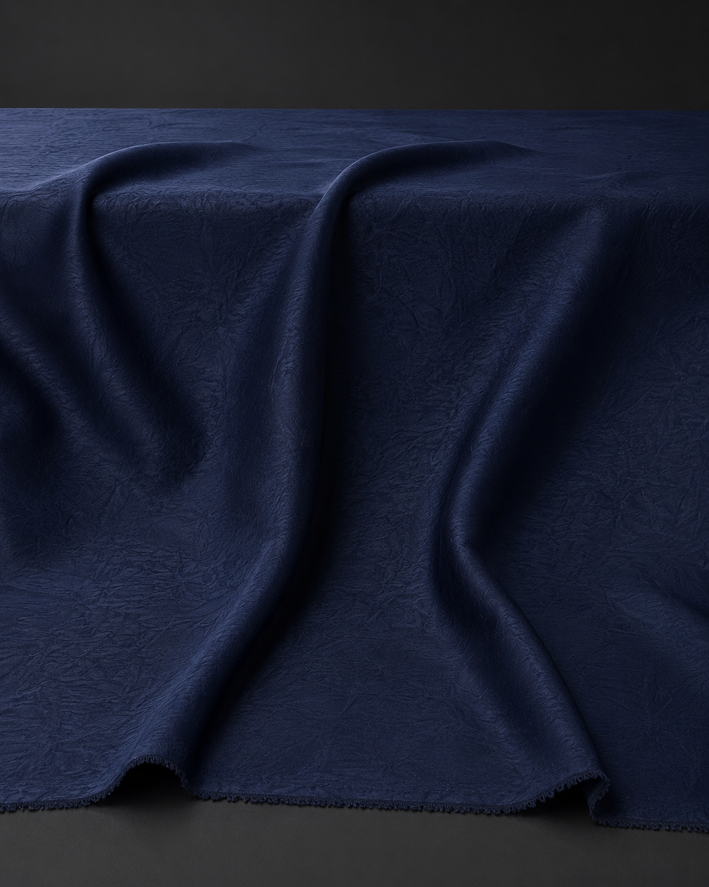 Crush Silk Satin - 59 Inches - Navy Blue