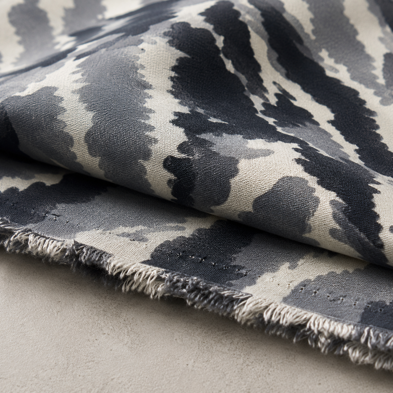 Gray-Black Cloud-Effect Viscose Fabric - 100% Cotton Content - Viscose Fabric - 59 Inches