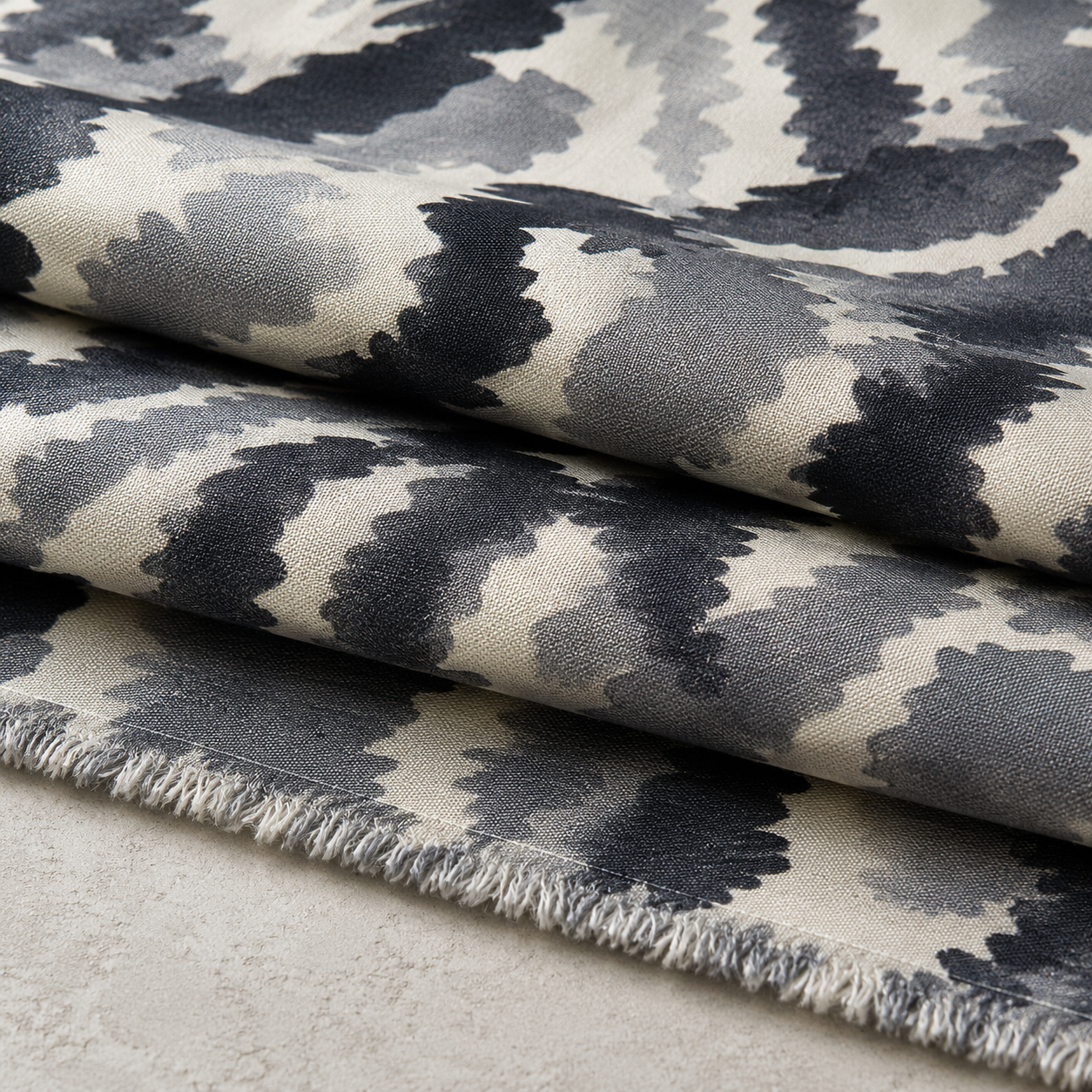 Gray-Black Cloud-Effect Viscose Fabric - 100% Cotton Content - Viscose Fabric - 59 Inches