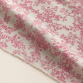 Ecru Background Pink Botanical Patterned Viscose Fabric - 100% Cotton Content - Viscose Fabric - 59 Inches