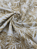 Printed Cotton Linen Fabric in Golden Palm - 57" wide, sold by the yard