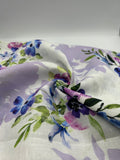 Printed 100% Linen Fabric in Violet Anemone - 57" wide, sold by the yard
