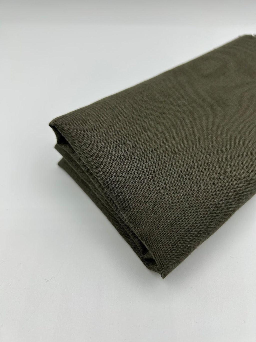 100% Linen Fabric in Olive Khaki - 57" wide, sold by the yard