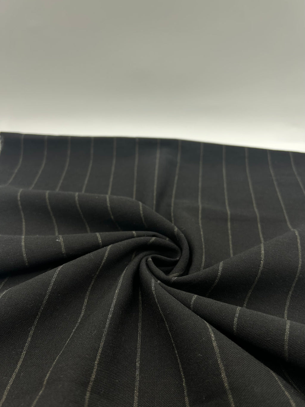Viscose Linen Fabric in Charcoal Pinstripe - 57" wide, sold by the yard