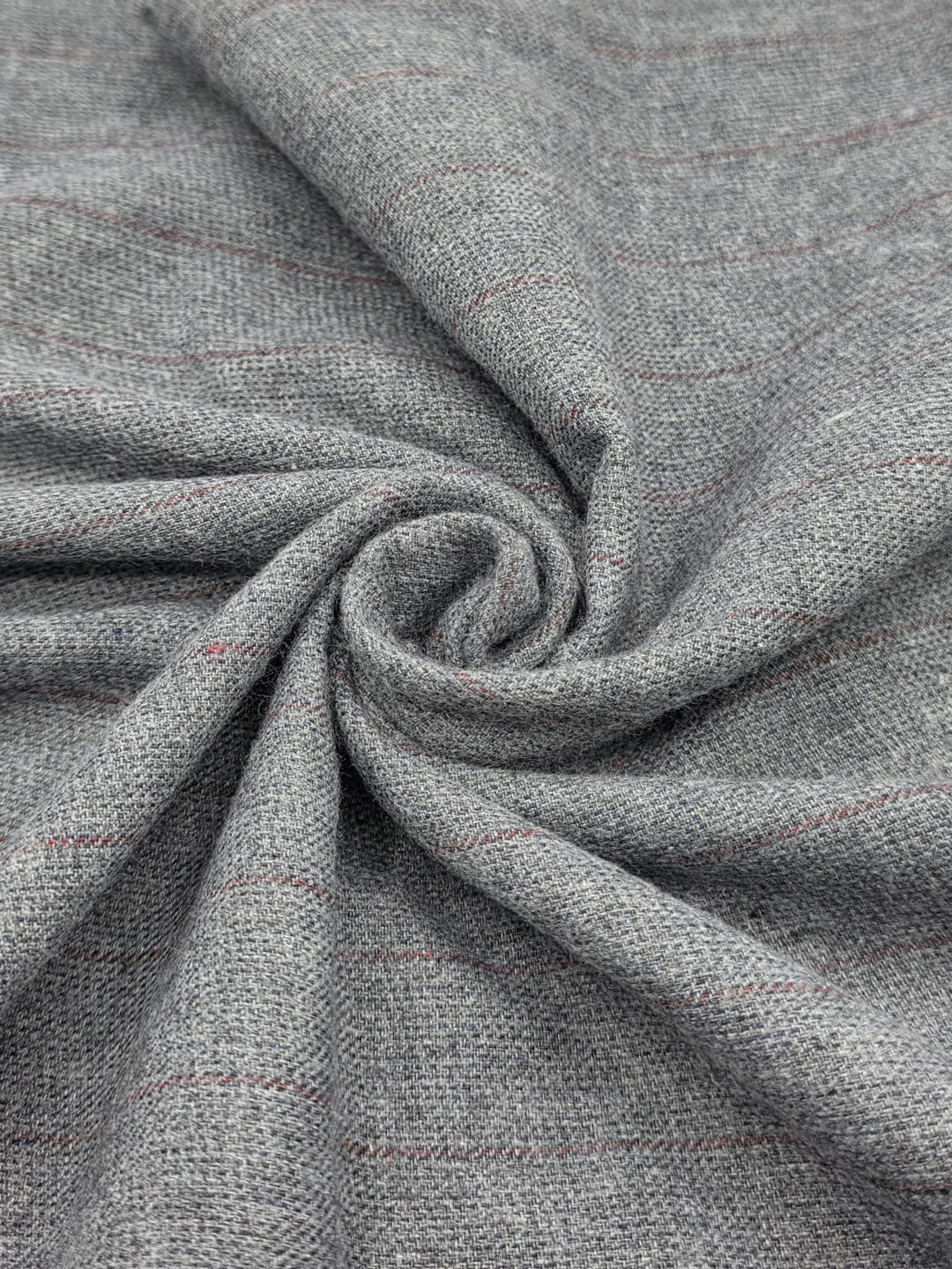 Cotton Linen Fabric in Smoke Stripe - 57" wide, sold by the yard