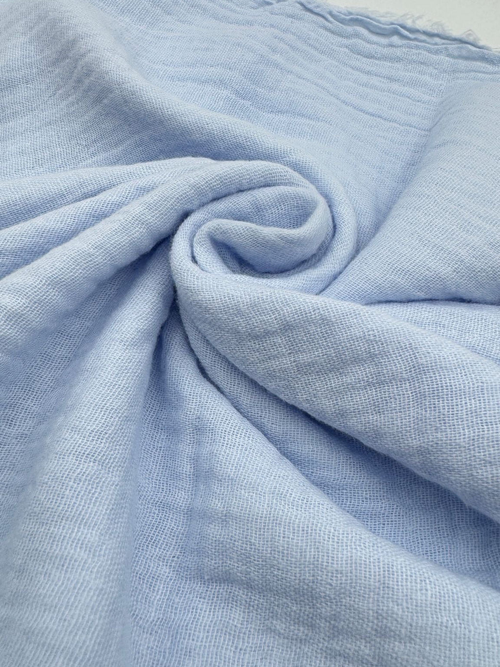Double Gauze Muslin Fabric in Baby Blue - 57" wide, sold by the yard
