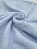 Double Gauze Muslin Fabric in Baby Blue - 57" wide, sold by the yard