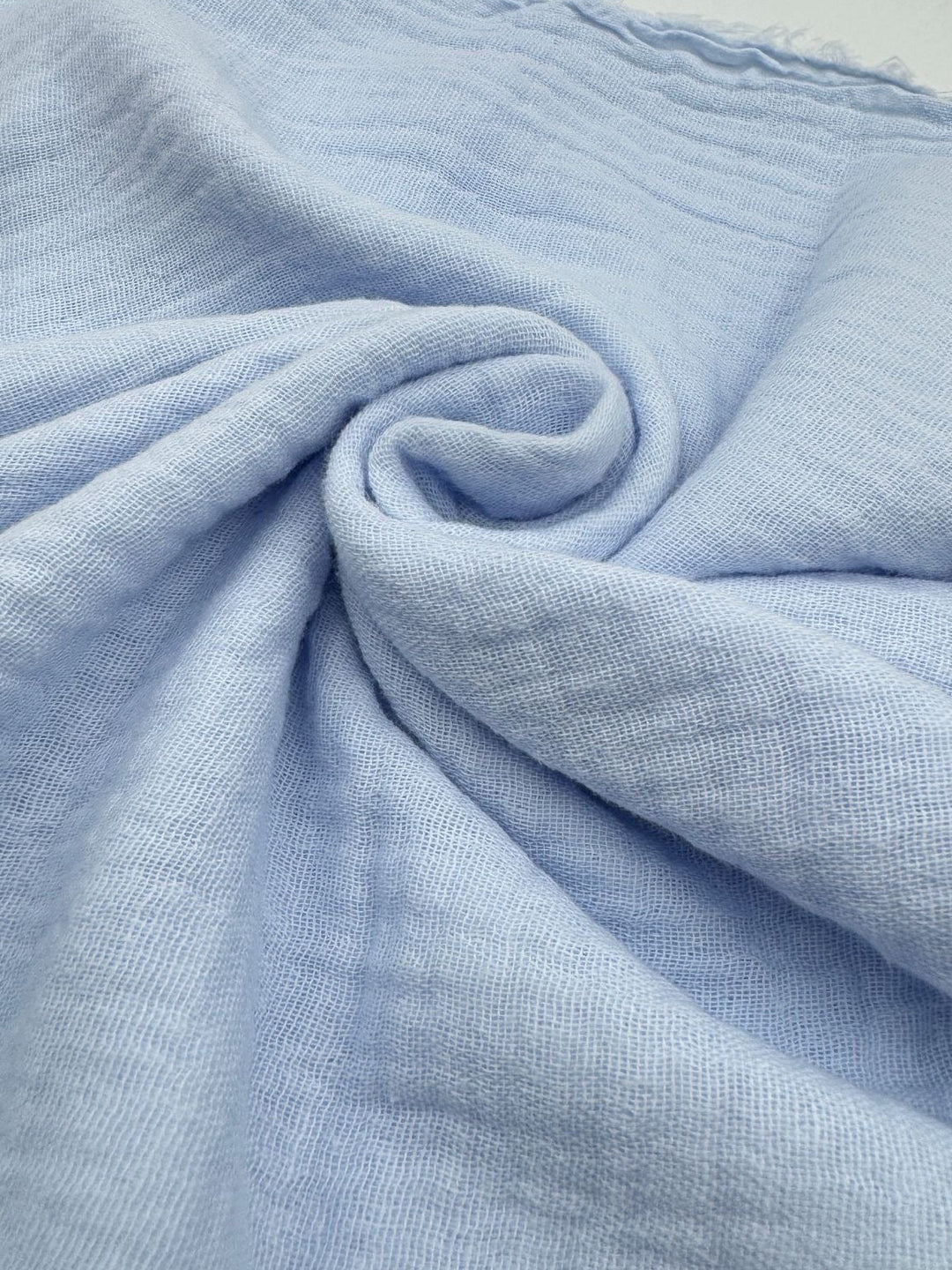 Double Gauze Muslin Fabric in Baby Blue - 57" wide, sold by the yard