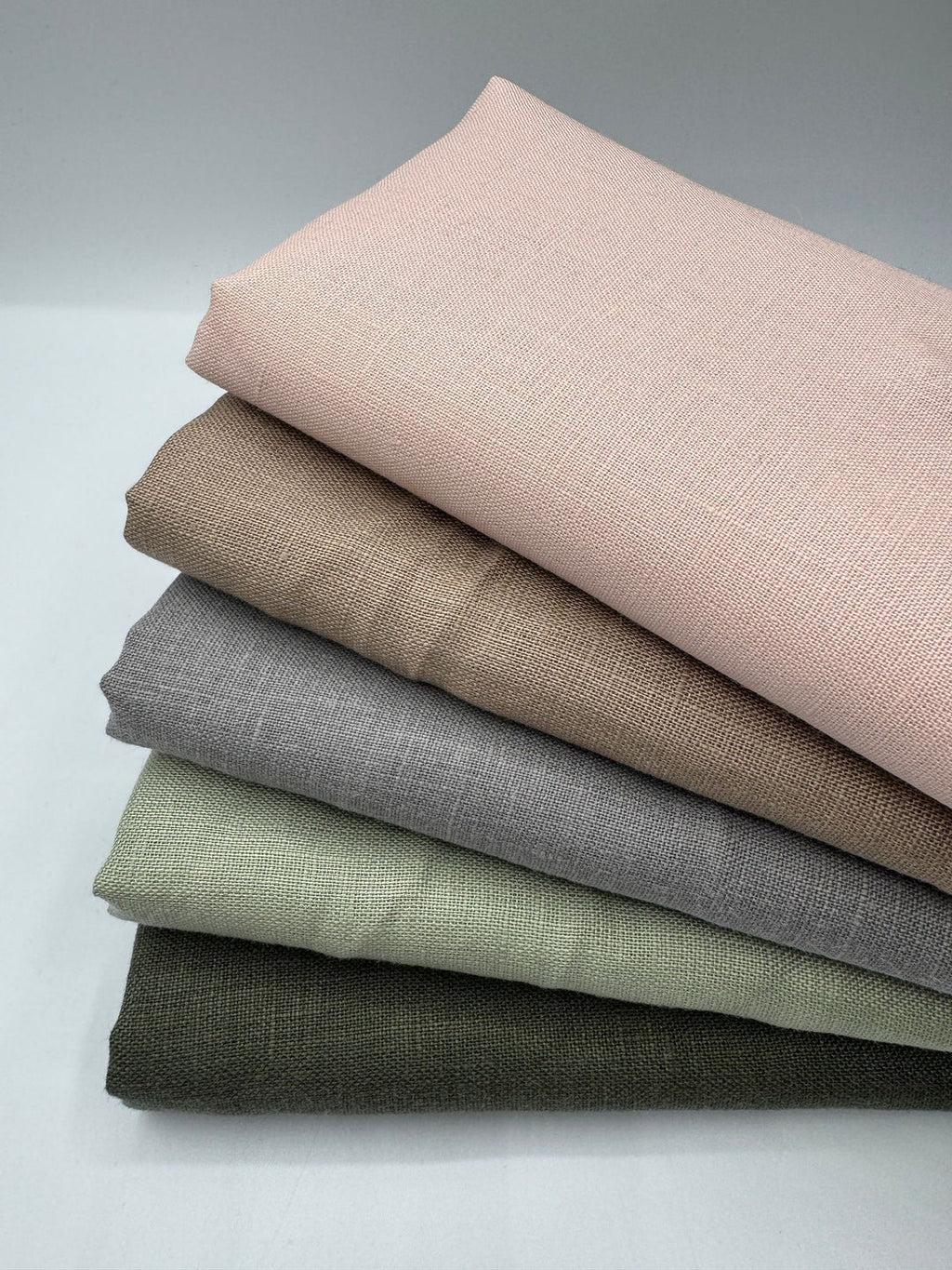 100% Linen Fabric in Sage Khaki - 57" wide, sold by the yard