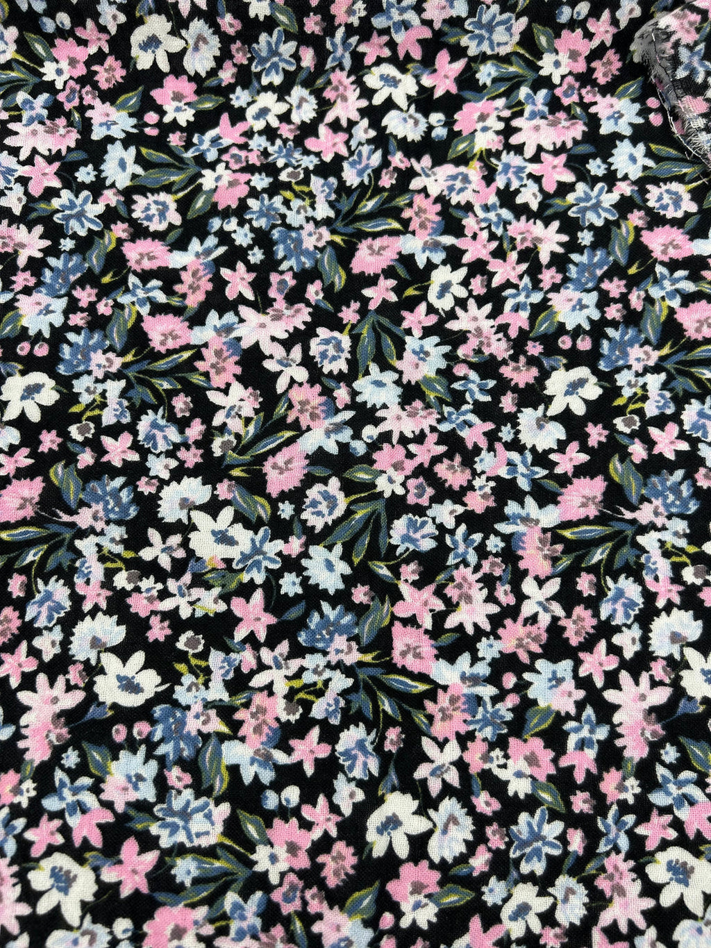 Printed Double Gauze Muslin in Midnight Ditsy Floral - 57" wide, sold by the yard