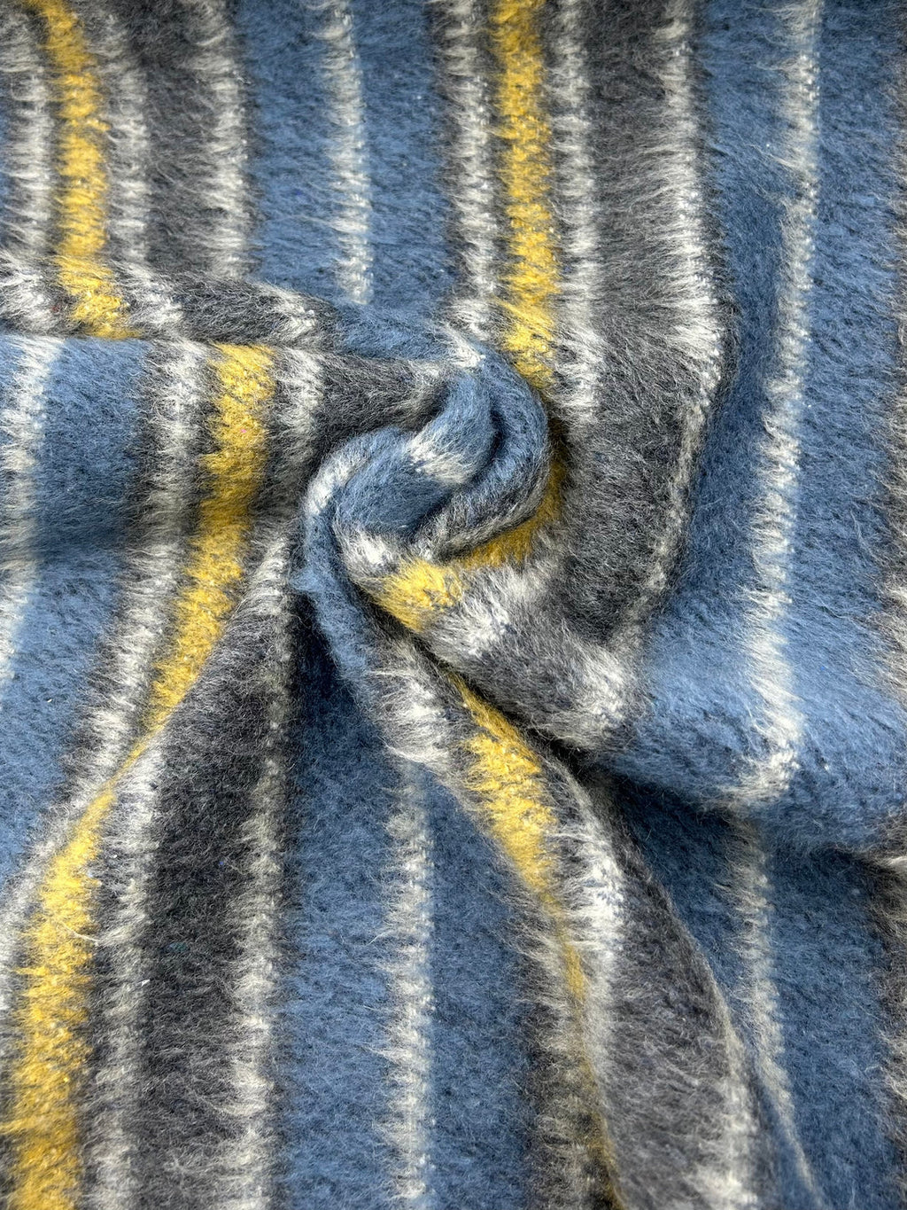 Brushed Bouclé Fabric in Blue & Gold - 59" wide, sold by the yard