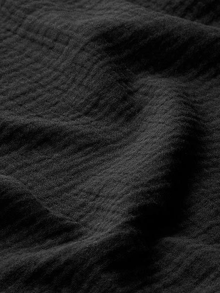 Double Gauze Muslin Fabric in Black - 57" wide, sold by the yard