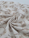 Printed Cotton Linen Fabric in Sepia Branch - 57" wide, sold by the yard