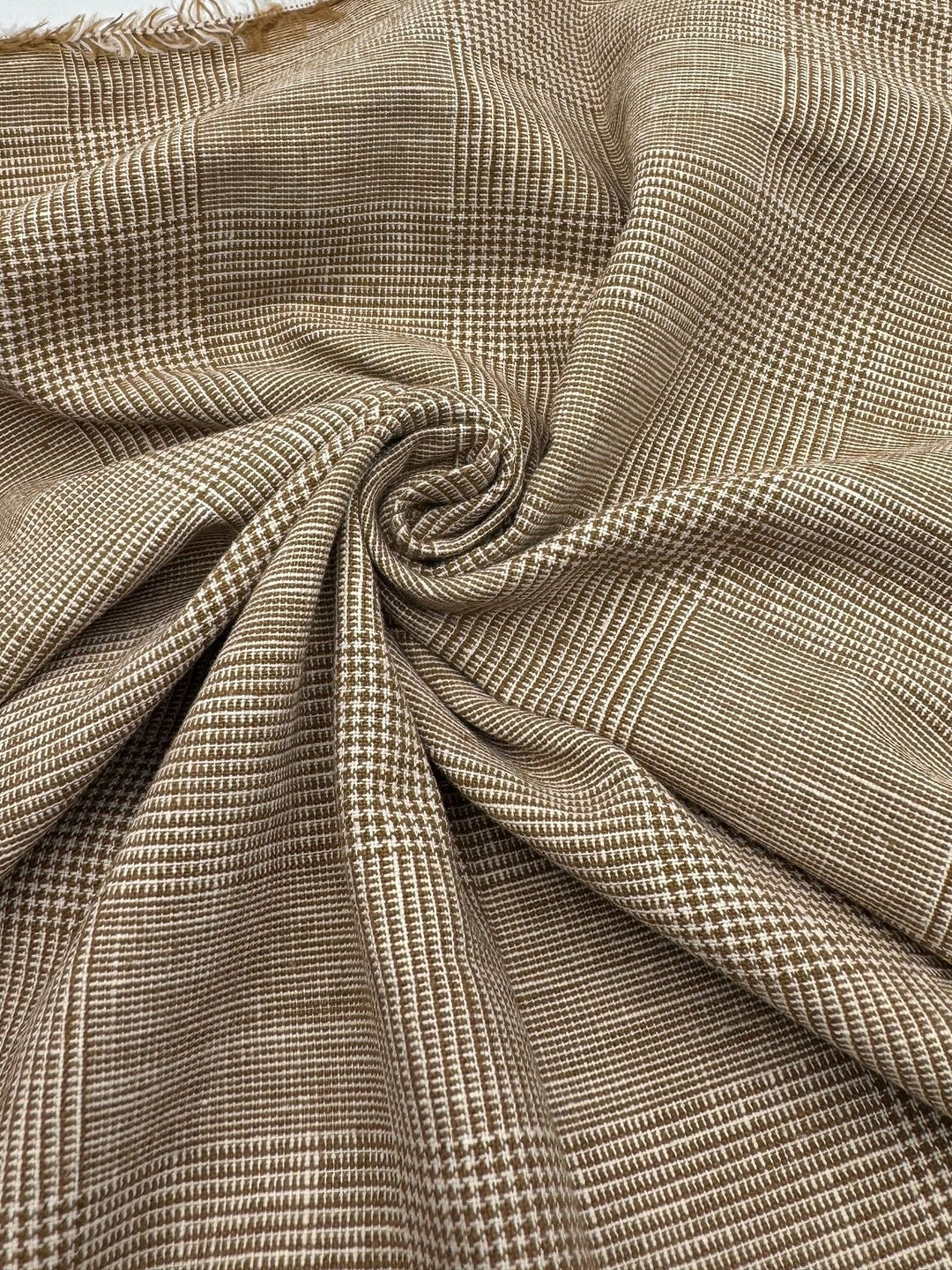 Cotton Linen Fabric in Glen Check - 57" wide, sold by the yard