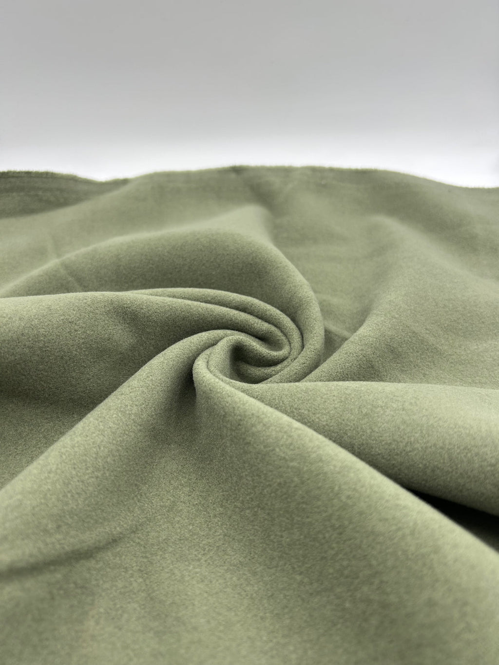 Wool-Blend Coating Fabric in Almond Green - 59" wide, sold by the yard