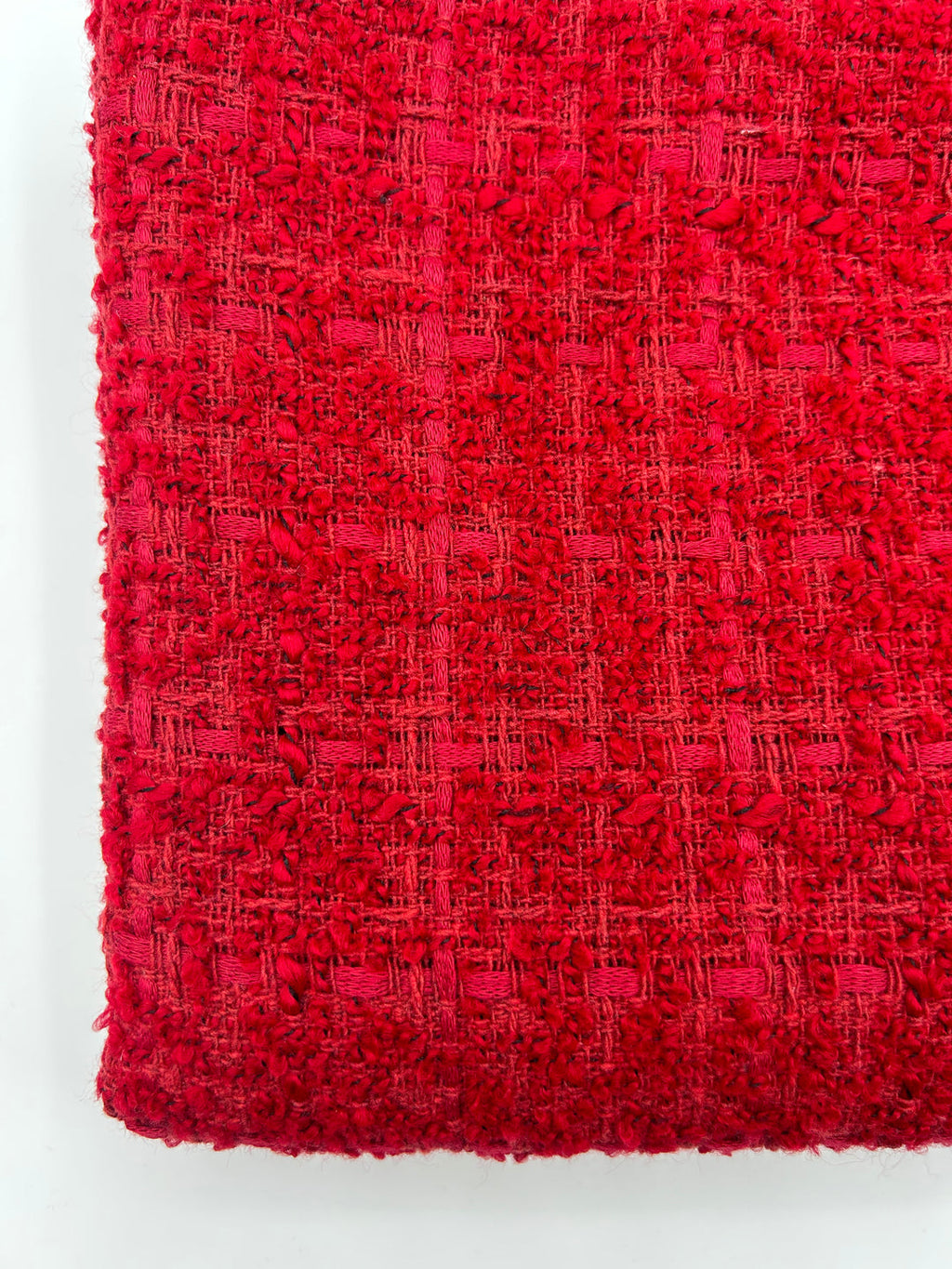 Bouclé Tweed Fabric in Red - 59" wide, sold by the yard