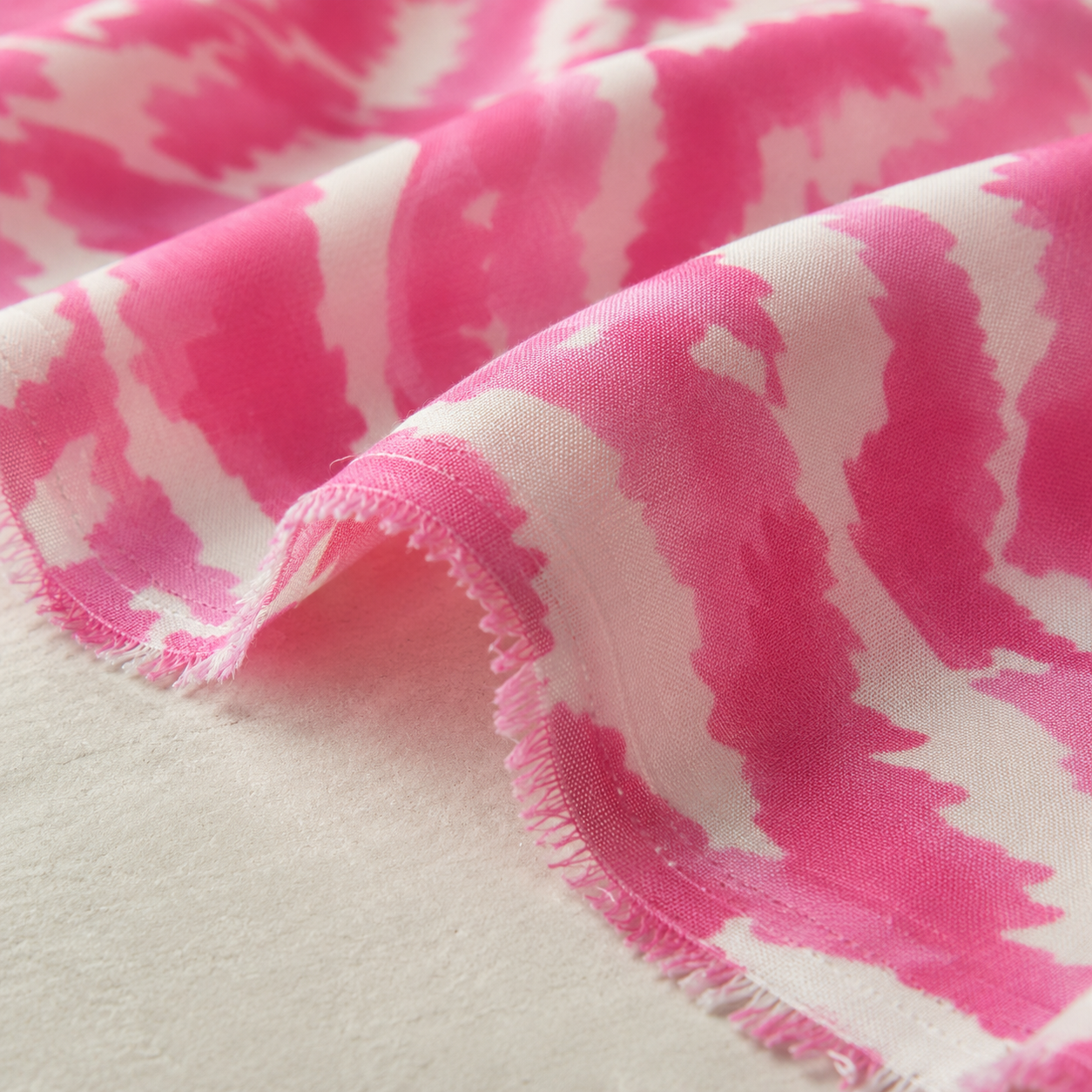 Pink-Cream Cloud-Effect Viscose Fabric - 100% Cotton Content - Viscose Fabric - 59 Inches