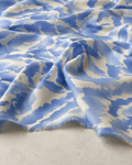 Blue-Cream Cloud-Effect Viscose Fabric - 100% Cotton Content - Viscose Fabric - 59 Inches