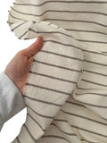 94" Wide 100% Cotton Striped Fabric - Natural/Mink