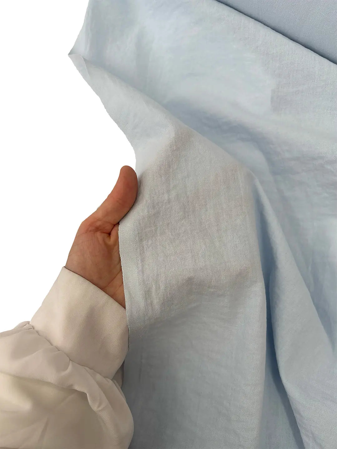 94" Wide 100% Organic Cotton Poplin Fabric - Baby Blue