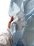 Crisp Cotton Floral Scalloped Fabric - Baby Blue
