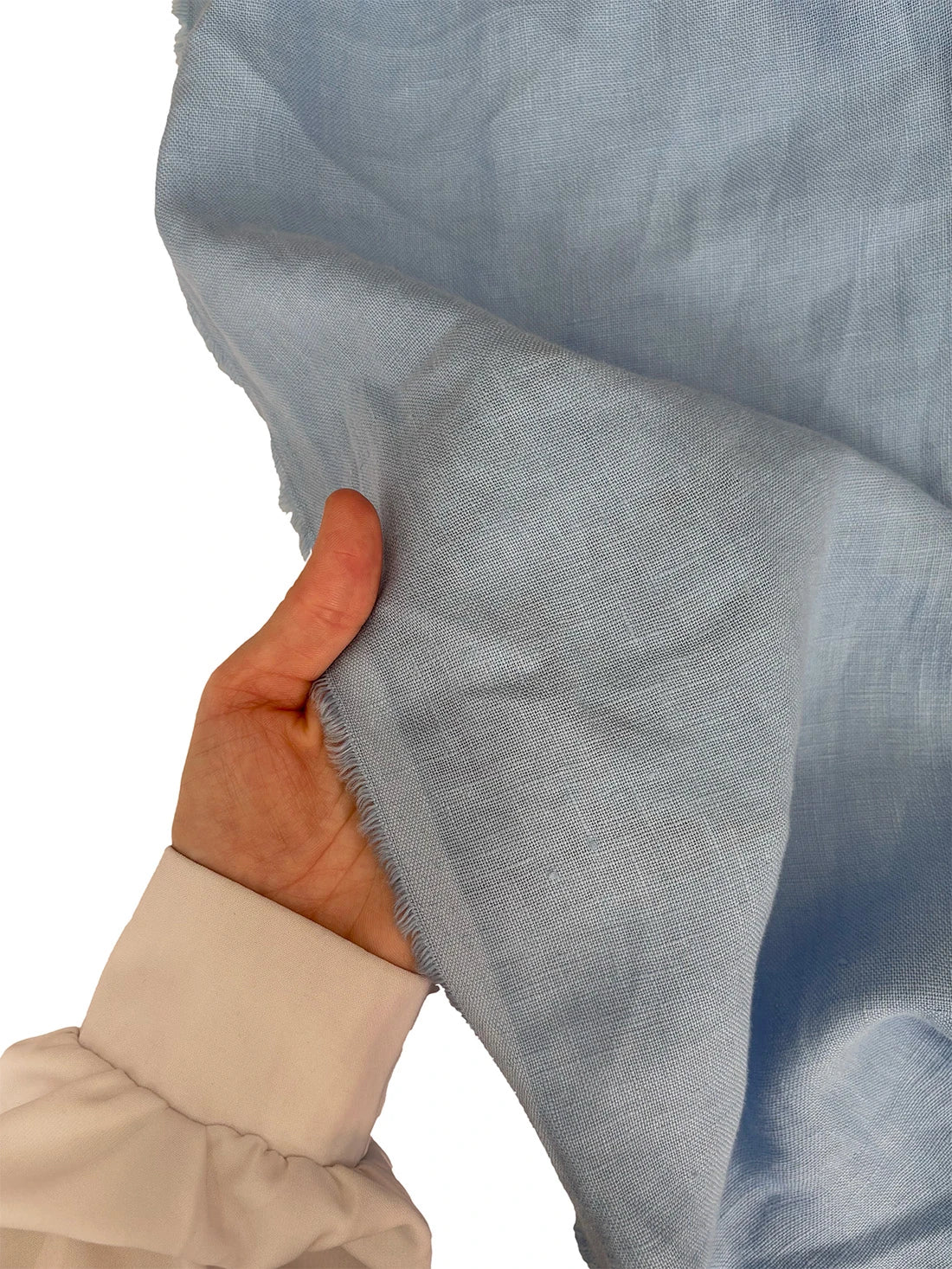 100% Linen Fabric Baby Blue