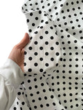 100% Cotton Polka Dot Poplin Fabric - White/Black