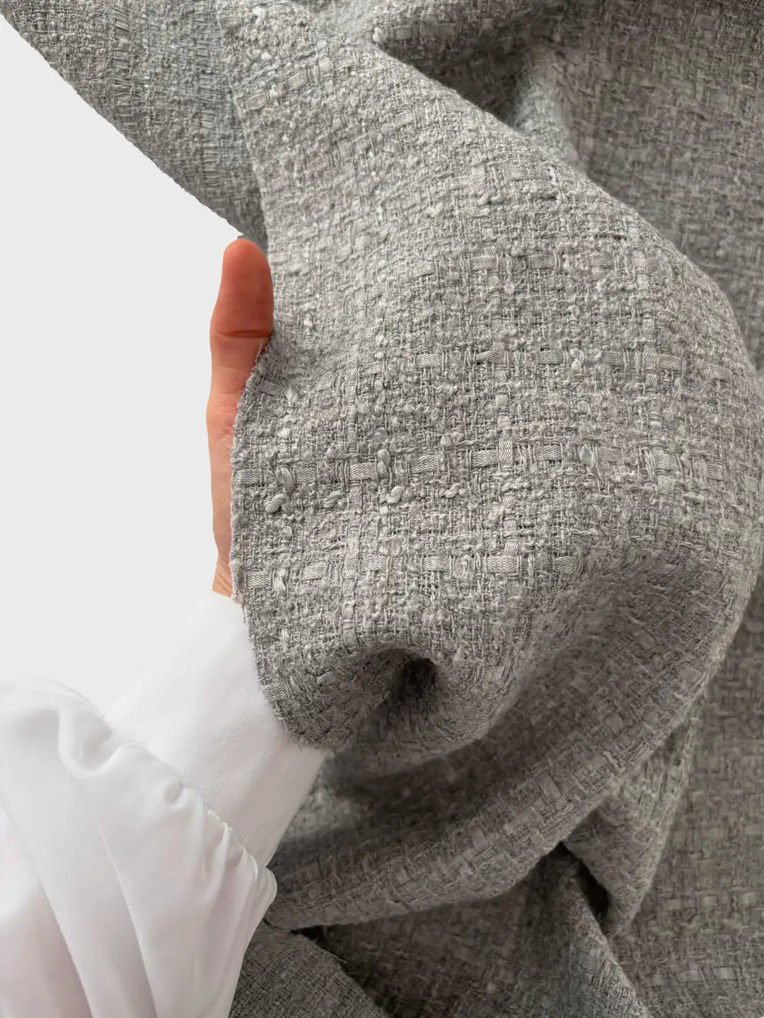 Premium Boucle Chanel Tweed Fabric - Grey