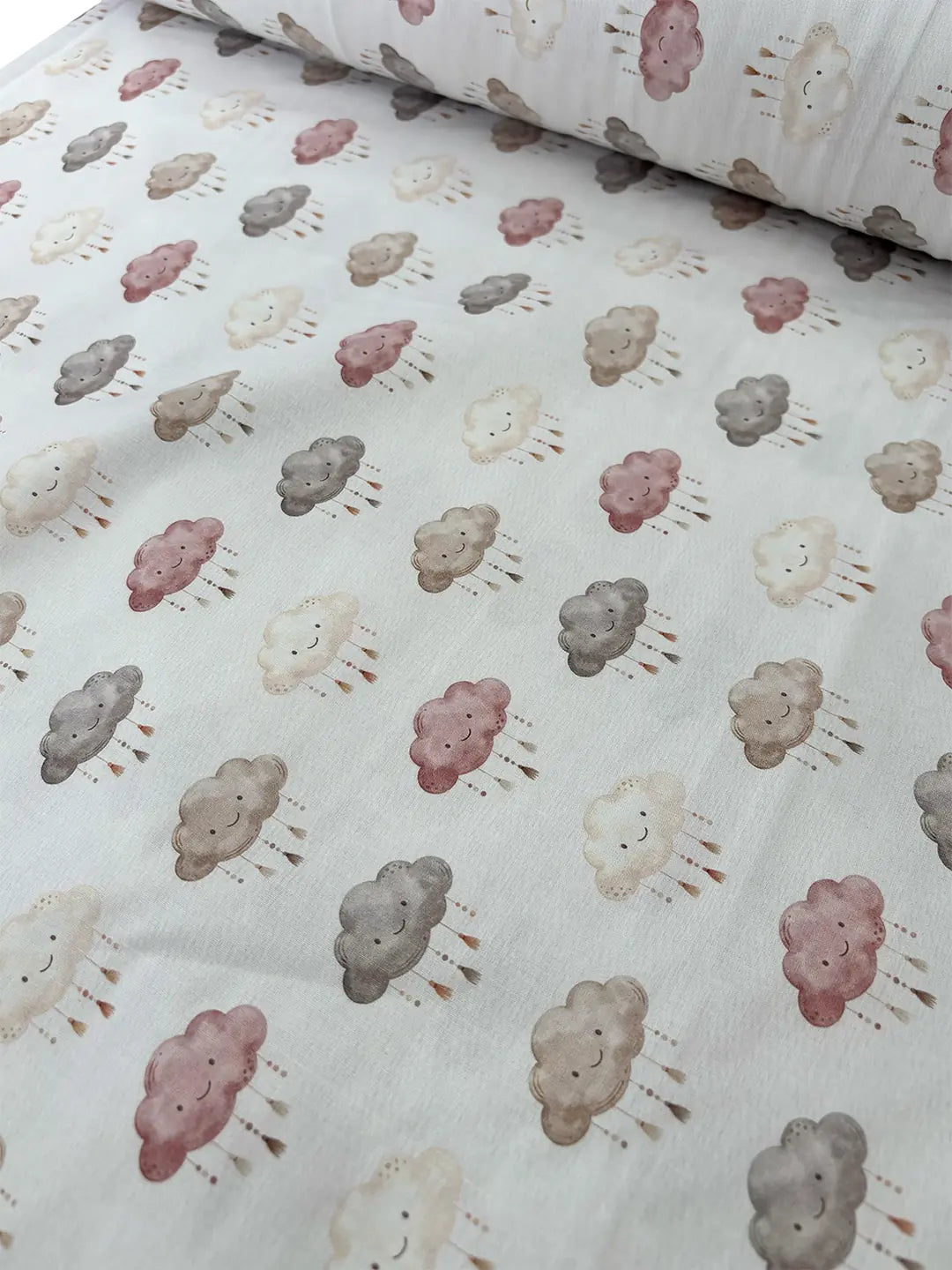94" Wide 100% Cotton Poplin Fabric - Cloud Print