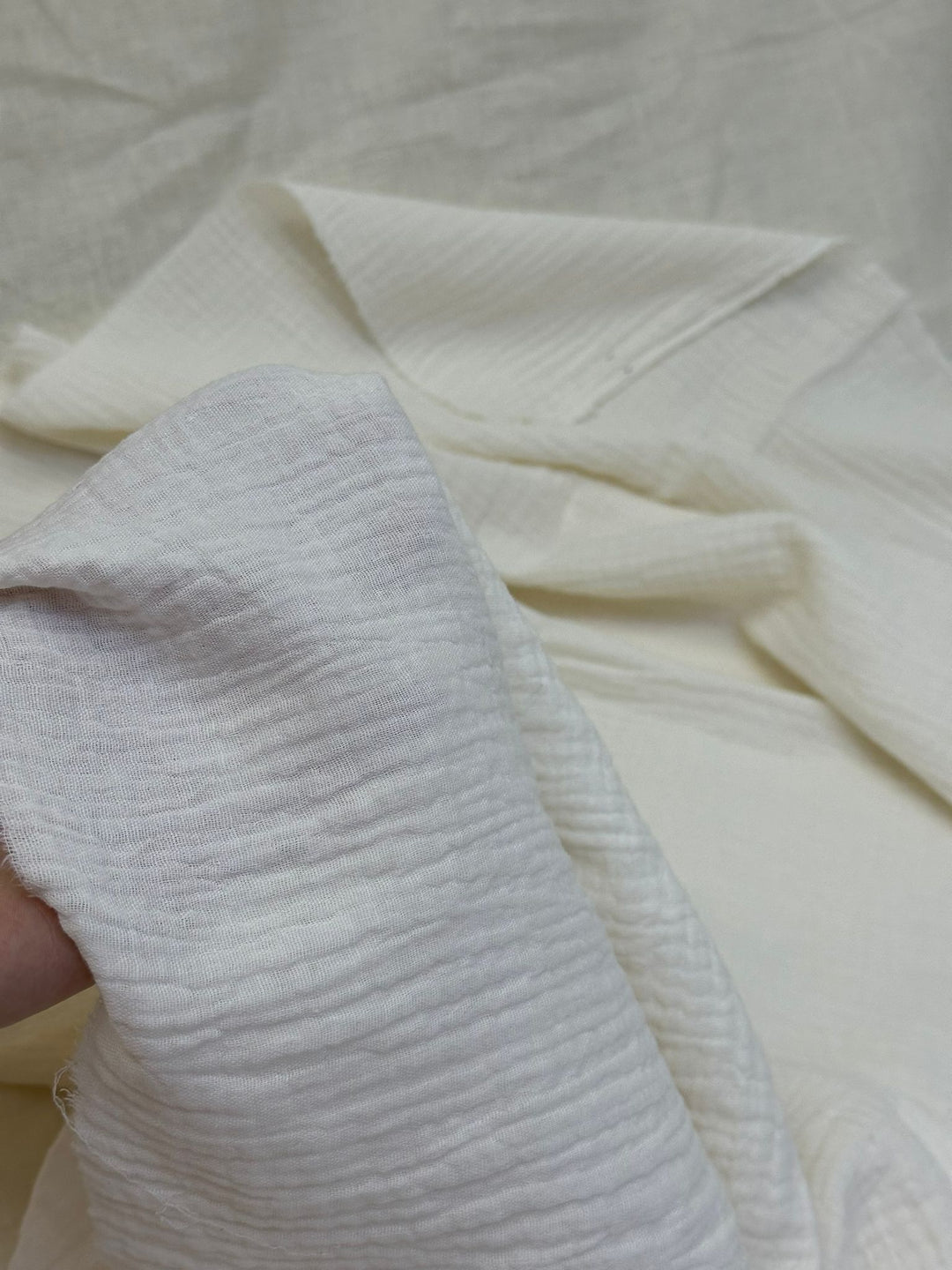 Double Gauze Muslin Fabric in Cream - 57" wide, sold by the yard