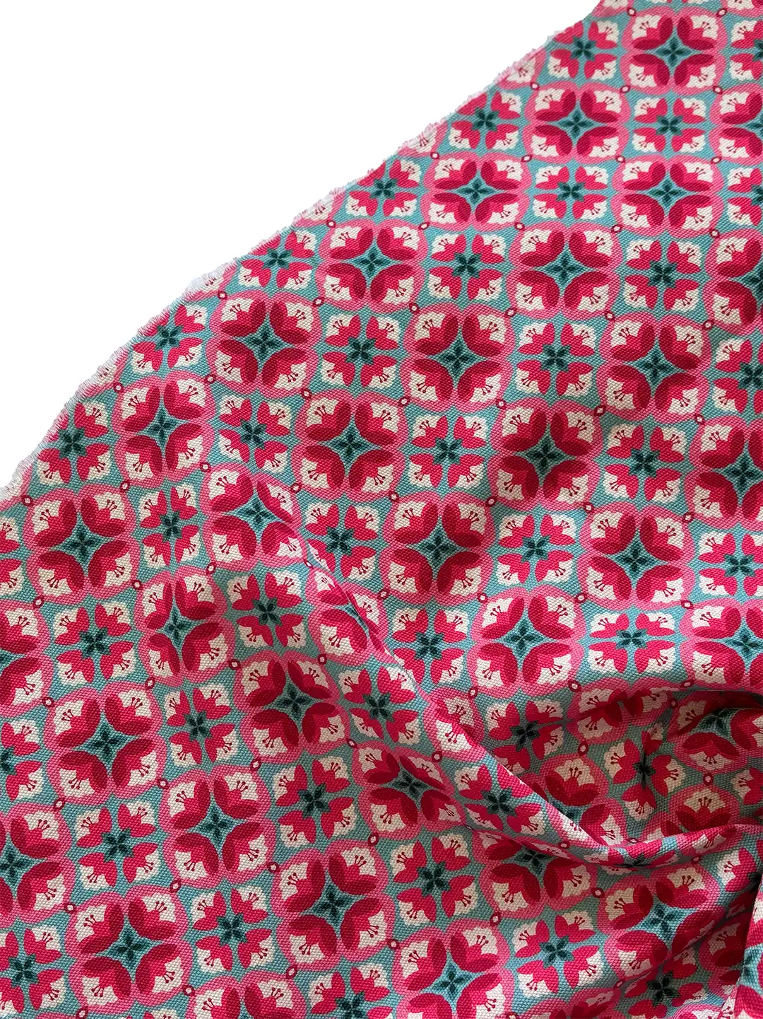 100% Cotton Tile Floral Print Canvas Fabric