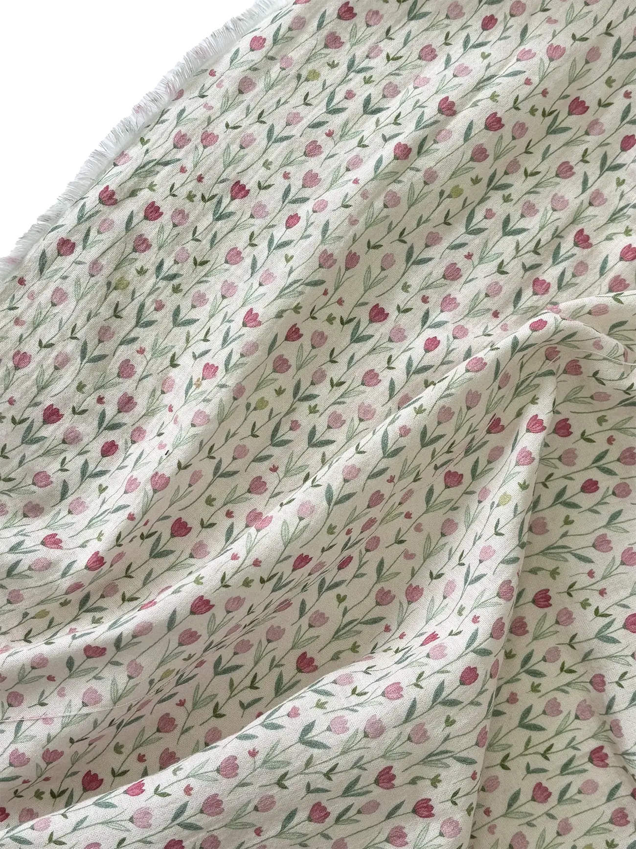 100% Cotton Crinkled Tulip Pattern Muslin Fabric