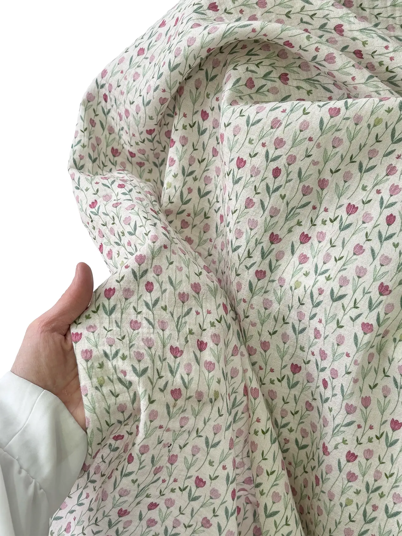 100% Cotton Crinkled Tulip Pattern Muslin Fabric